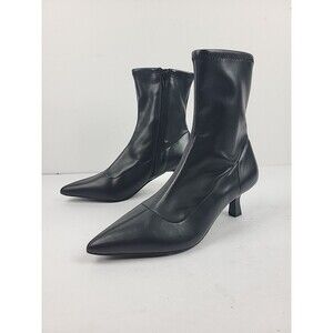 Abound Erinn Women's  Black Faux Leather Sleek Bootie Pointed Toe Size 7M